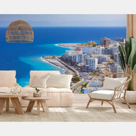Fotomural playa de sombrillas en Rodas – Pixers®