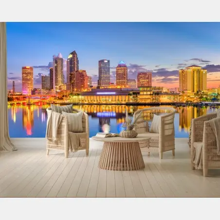Fotomural impresionante skyline de Tampa al atardecer – Pixers®