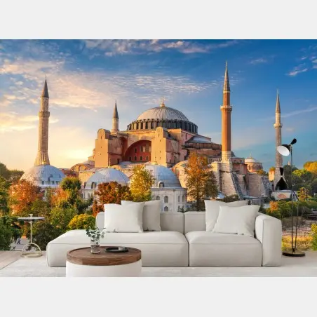 Fotomural amanecer sobre Hagia Sophia en Estambul – Pixers®