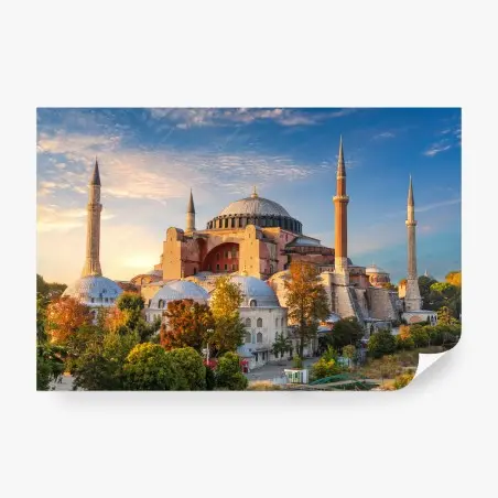Fotomural amanecer sobre Hagia Sophia en Estambul – Pixers®