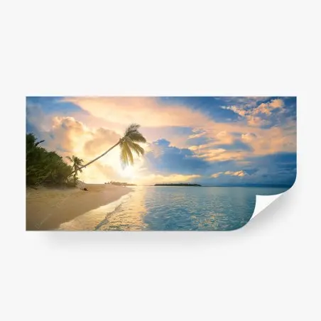 Fotomural puesta de sol tropical en Maldivas – Pixers®