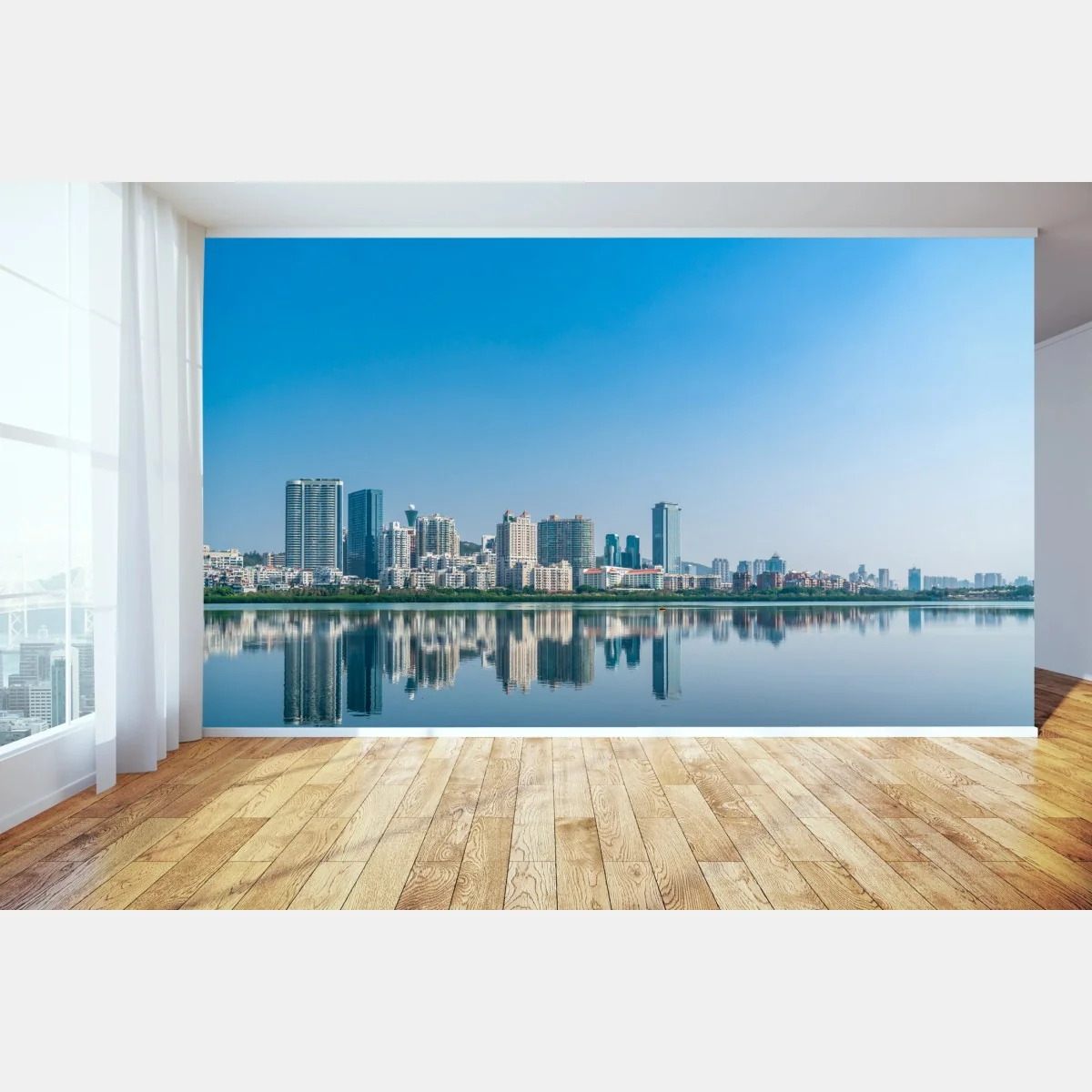 Fotomural panorama urbano con reflejo en el agua – Pixers® Fotomural panorama urbano con reflejo en el agua – Pixers®