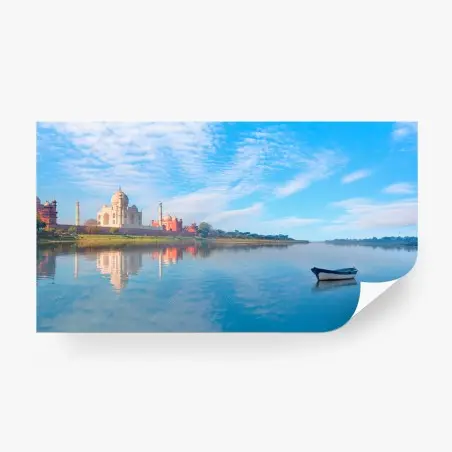 Fotomural reflejo sereno del Taj Mahal al amanecer – Pixers®