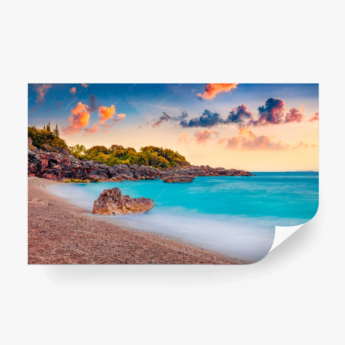 Fotomural amanecer en la playa de Himare, costa del Mar Adriático – Pixers® Fotomural amanecer en la playa de Himare, costa del Mar Adriático – Pixers®