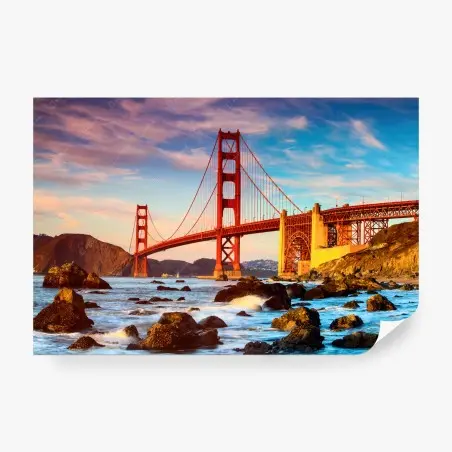 Fotomural puente Golden Gate al atardecer – Pixers®