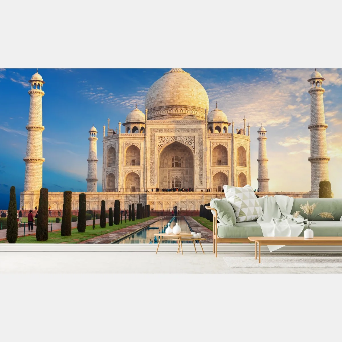 Fotomural Taj Mahal al amanecer en Agra – Pixers® Fotomural Taj Mahal al amanecer en Agra – Pixers®