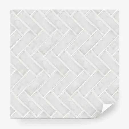 Fotomural patrón en espiga de azulejos blancos – Pixers®