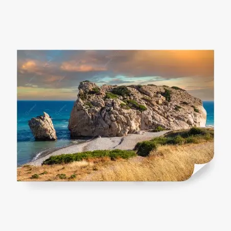 Fotomural amanecer en la roca de Afrodita, Petra tou Romiou – Pixers®