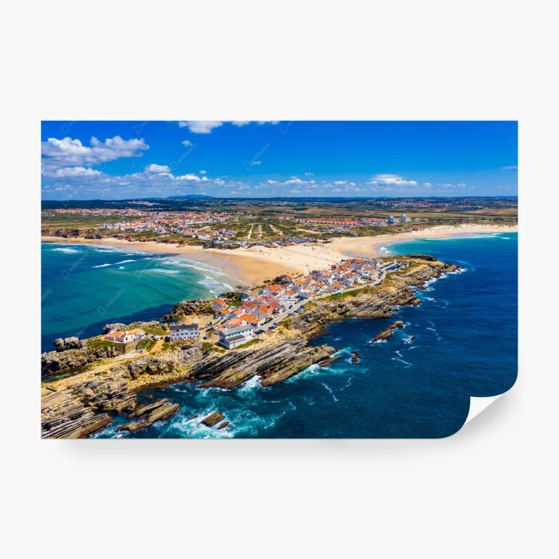 Fotomural Baleal desde el aire: costa y surf