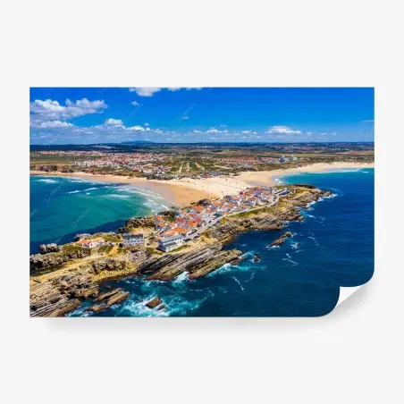 Fotomural Baleal desde el aire: costa y surf – Pixers®
