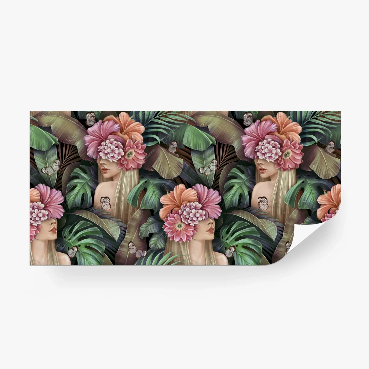 Fotomural mujer floral entre hojas tropicales – Pixers® Fotomural mujer floral entre hojas tropicales – Pixers®