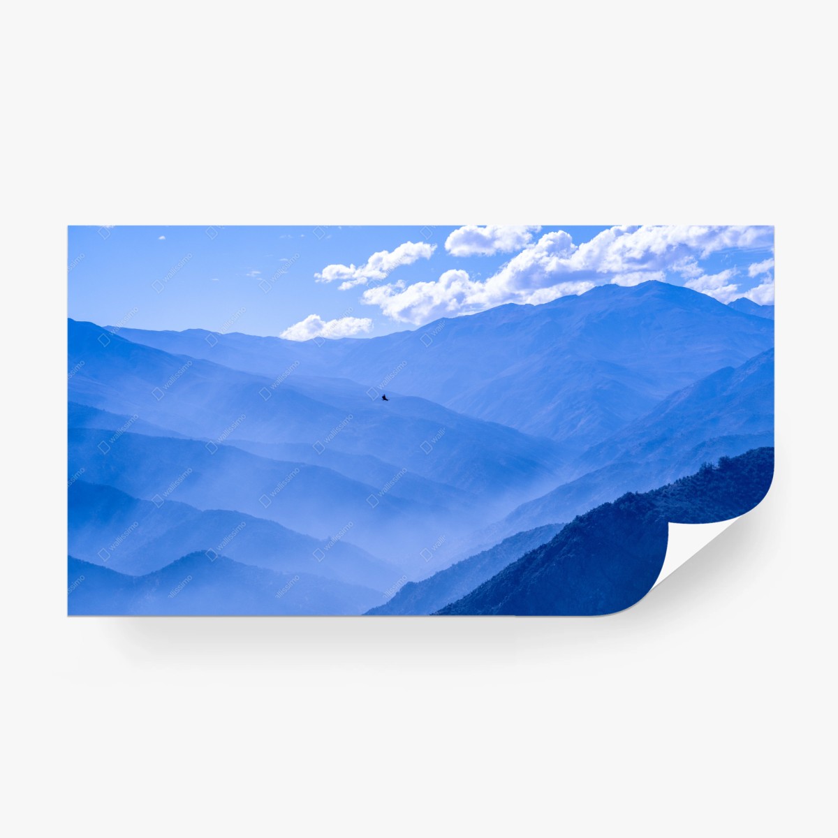Fotomural paisaje de montañas azules en capas – Pixers®