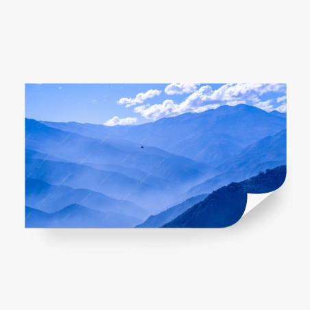 Fotomural paisaje de montañas azules en capas – Pixers®