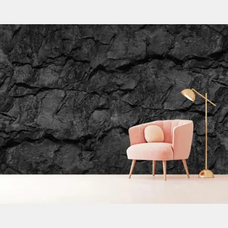 Fotomural textura rocosa oscura para decoración de pared – Pixers®