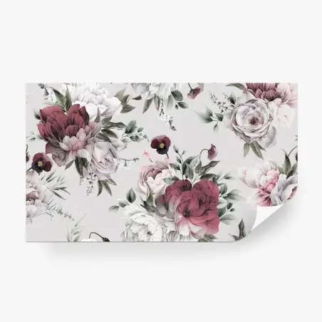 Fotomural patrón floral romántico en acuarela – Pixers®
