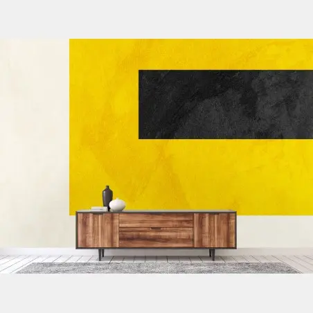 Fotomural composición geométrica en amarillo y negro – Pixers®