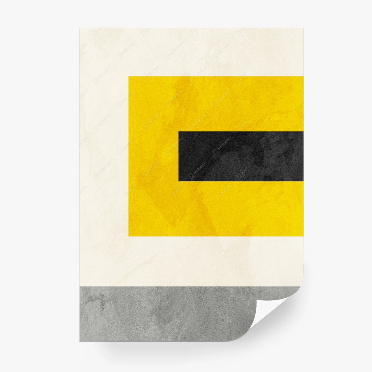 Fotomural composición geométrica en amarillo y negro – Pixers®
