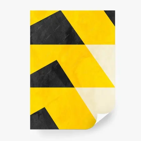Fotomural diseño geométrico amarillo y negro – Pixers®