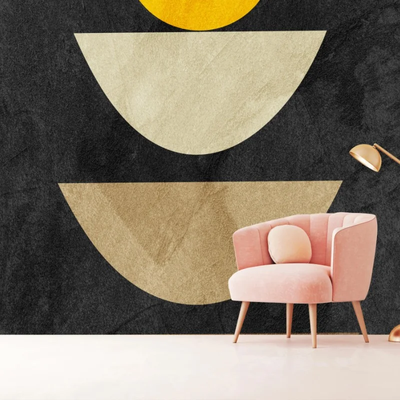 Fotomural composición geométrica minimalista con tonos tierra
