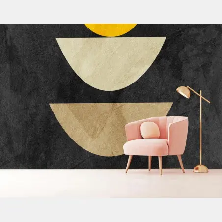Fotomural composición geométrica minimalista con tonos tierra – Pixers®
