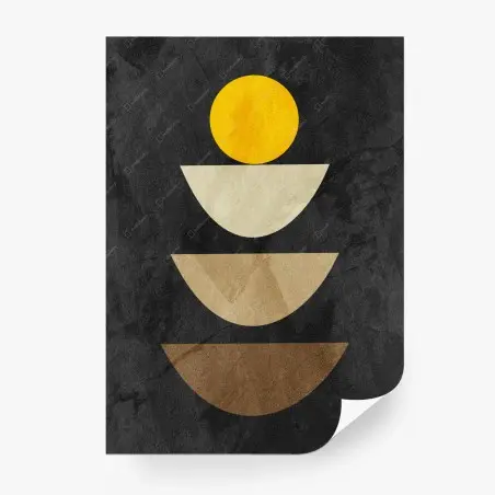 Fotomural composición geométrica minimalista con tonos tierra – Pixers®