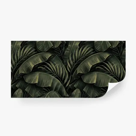 Fotomural hojas tropicales en verde oscuro – Pixers®