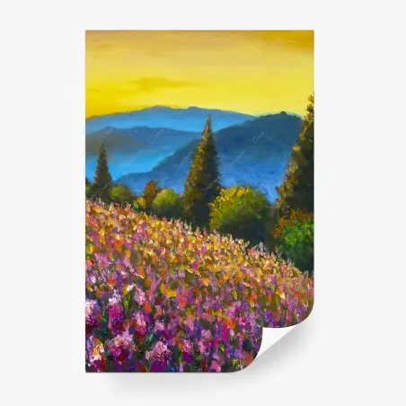 Fotomural amanecer en campos de lavanda – Pixers®