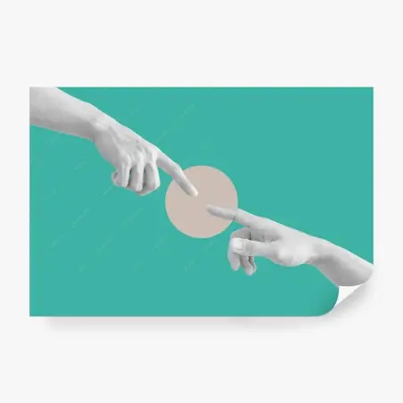 Fotomural conexión de dedos minimalista – Pixers®