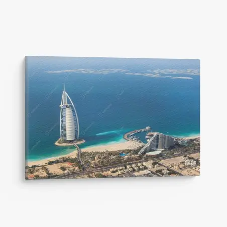 Cuadro en lienzo vista aérea de Dubai y su costa turquesa – Pixers®