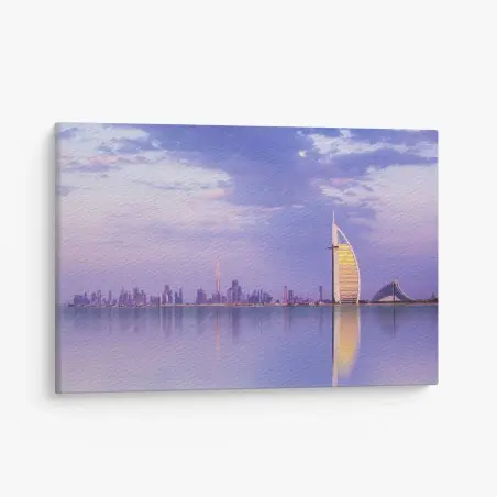 Cuadro en lienzo amanecer violeta en Dubai – Pixers®