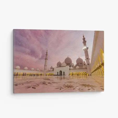 Cuadro en lienzo mezquita Sheikh Zayed al atardecer – Pixers®