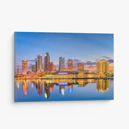 Cuadro en lienzo impresionante skyline de Tampa al atardecer – Pixers®
