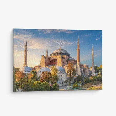 Cuadro en lienzo amanecer sobre Hagia Sophia en Estambul – Pixers®