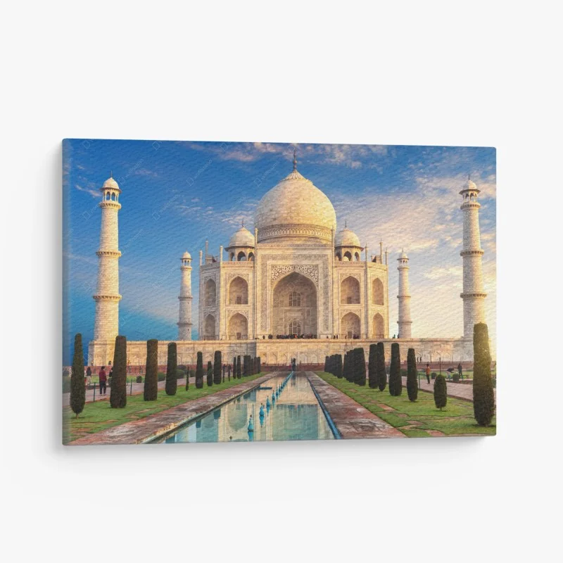 Cuadro en lienzo Taj Mahal al amanecer en Agra