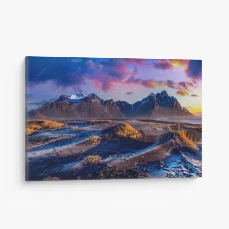 Cuadro en lienzo amanecer en Vestrahorn, Islandia – Pixers®
