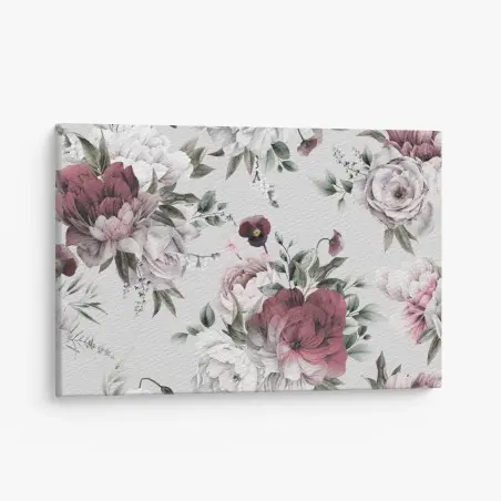 Cuadro en lienzo patrón floral romántico en acuarela – Pixers®