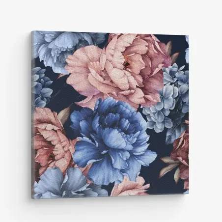 Cuadro en lienzo estampado floral de peonías en acuarela – Pixers®
