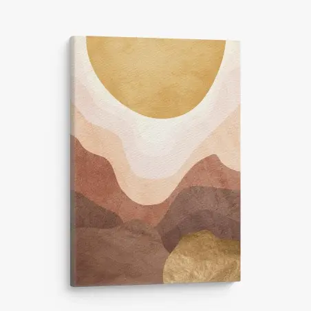 Cuadro en lienzo amanecer abstracto en tonos tierra – Pixers®