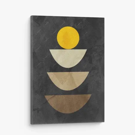 Cuadro en lienzo composición geométrica minimalista con tonos tierra – Pixers®