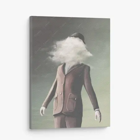 Cuadro en lienzo figura con cabeza de nube – Pixers®