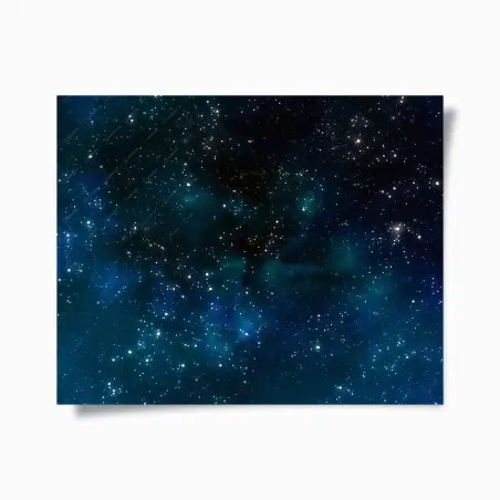 Póster cielo estrellado con nebulosas azules – Pixers®