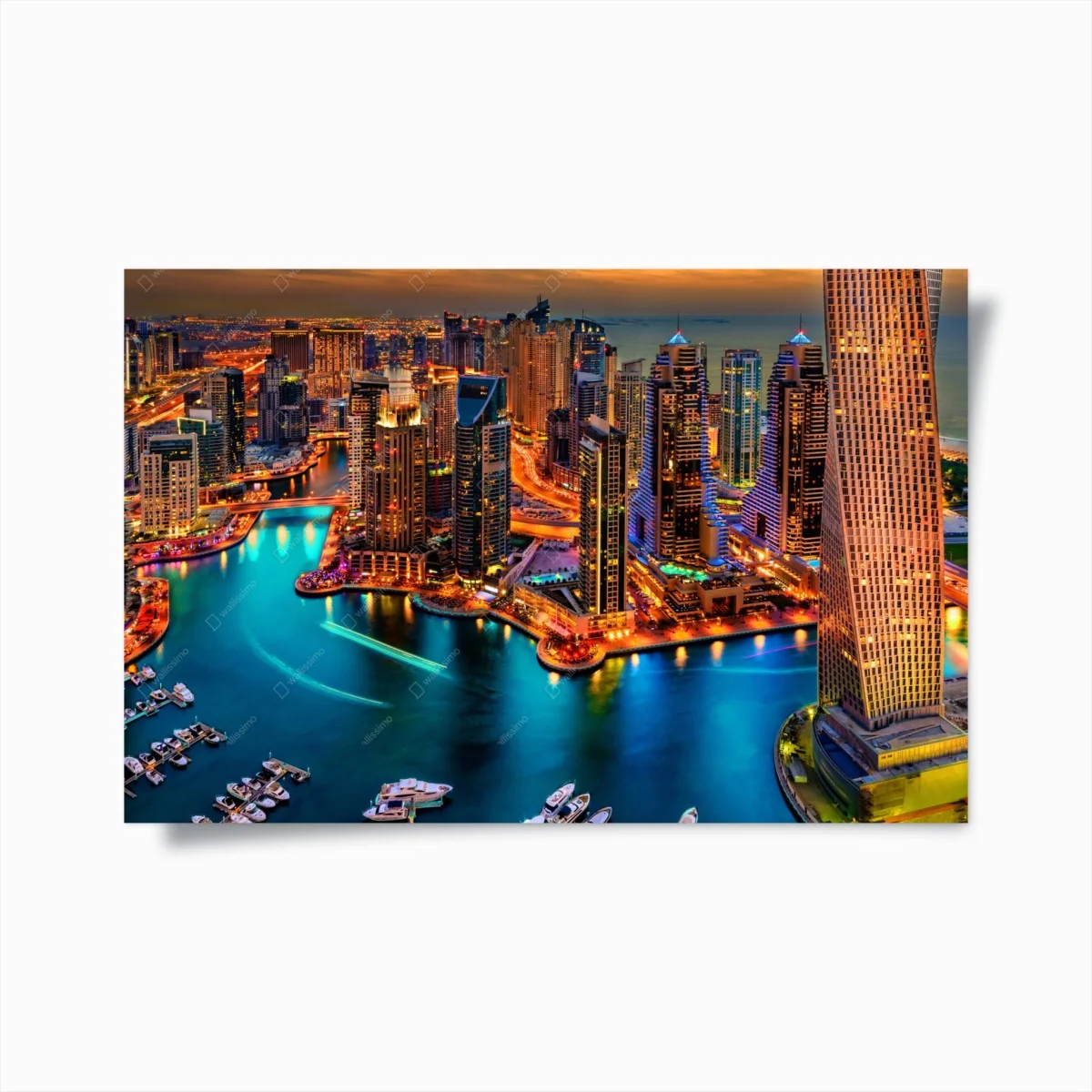 Póster marina nocturna iluminada de Dubái – Pixers® Póster marina nocturna iluminada de Dubái – Pixers®