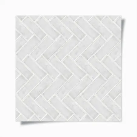 Póster patrón en espiga de azulejos blancos – Pixers®