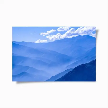Póster paisaje de montañas azules en capas – Pixers®