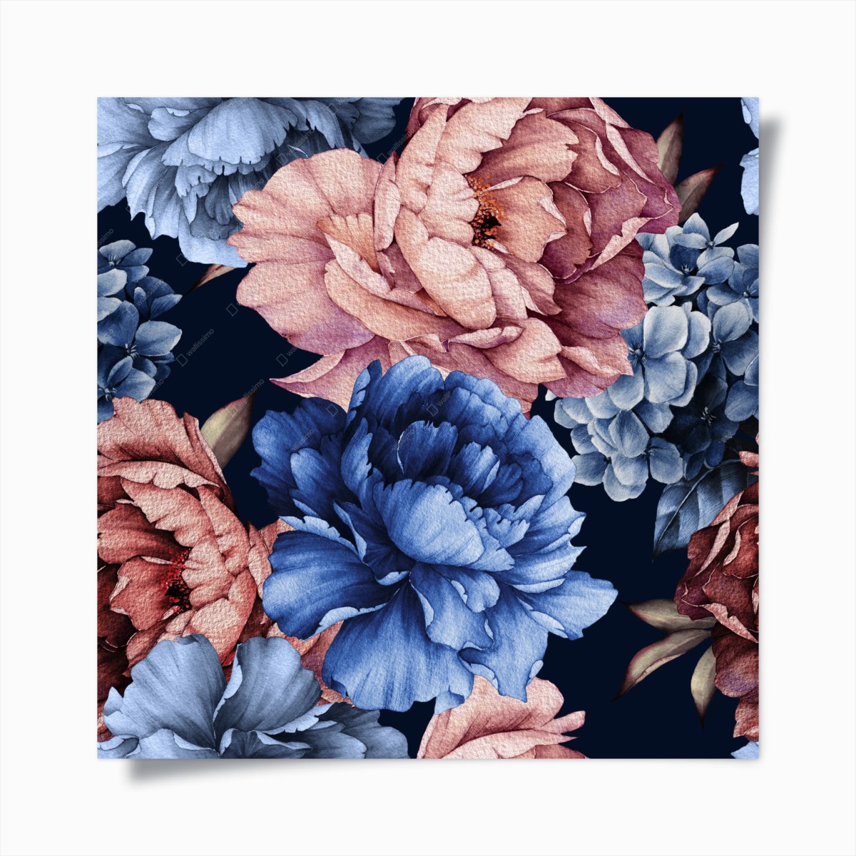 Póster estampado floral de peonías en acuarela – Pixers®