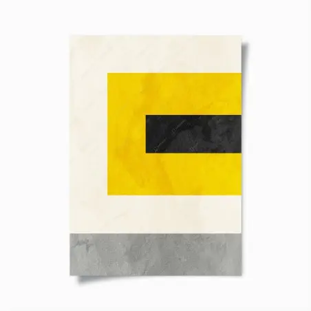 Póster composición geométrica en amarillo y negro – Pixers®