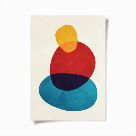 Póster composición abstracta colorida con formas orgánicas – Pixers®