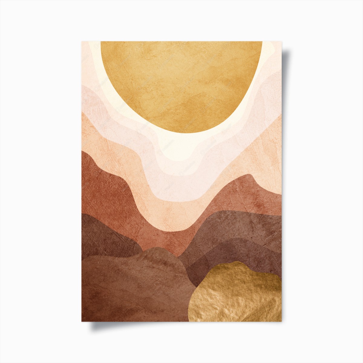Póster amanecer abstracto en tonos tierra – Pixers®