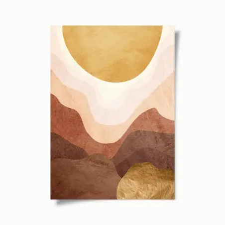 Póster amanecer abstracto en tonos tierra – Pixers®