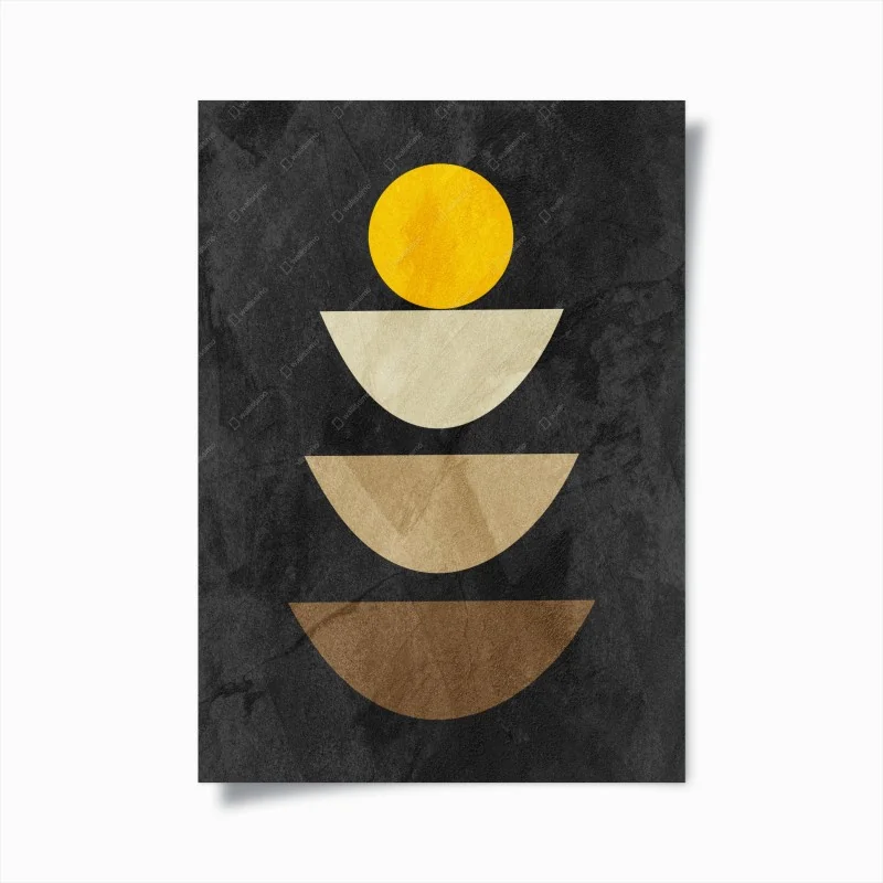 Póster composición geométrica minimalista con tonos tierra